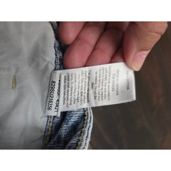 Pacsun Boho Summer Mom Short High Waist Floral Light Wash Denim Spring Size 27 - Picture 8 of 8